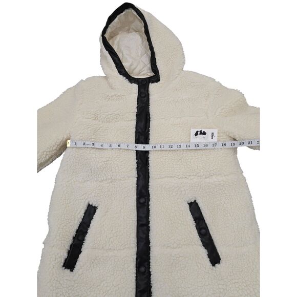 NWOT Levi Strauss Faux Shearling Sherpa Hooded Coat Jacket Women’s M (Read) - Picture 10 of 14